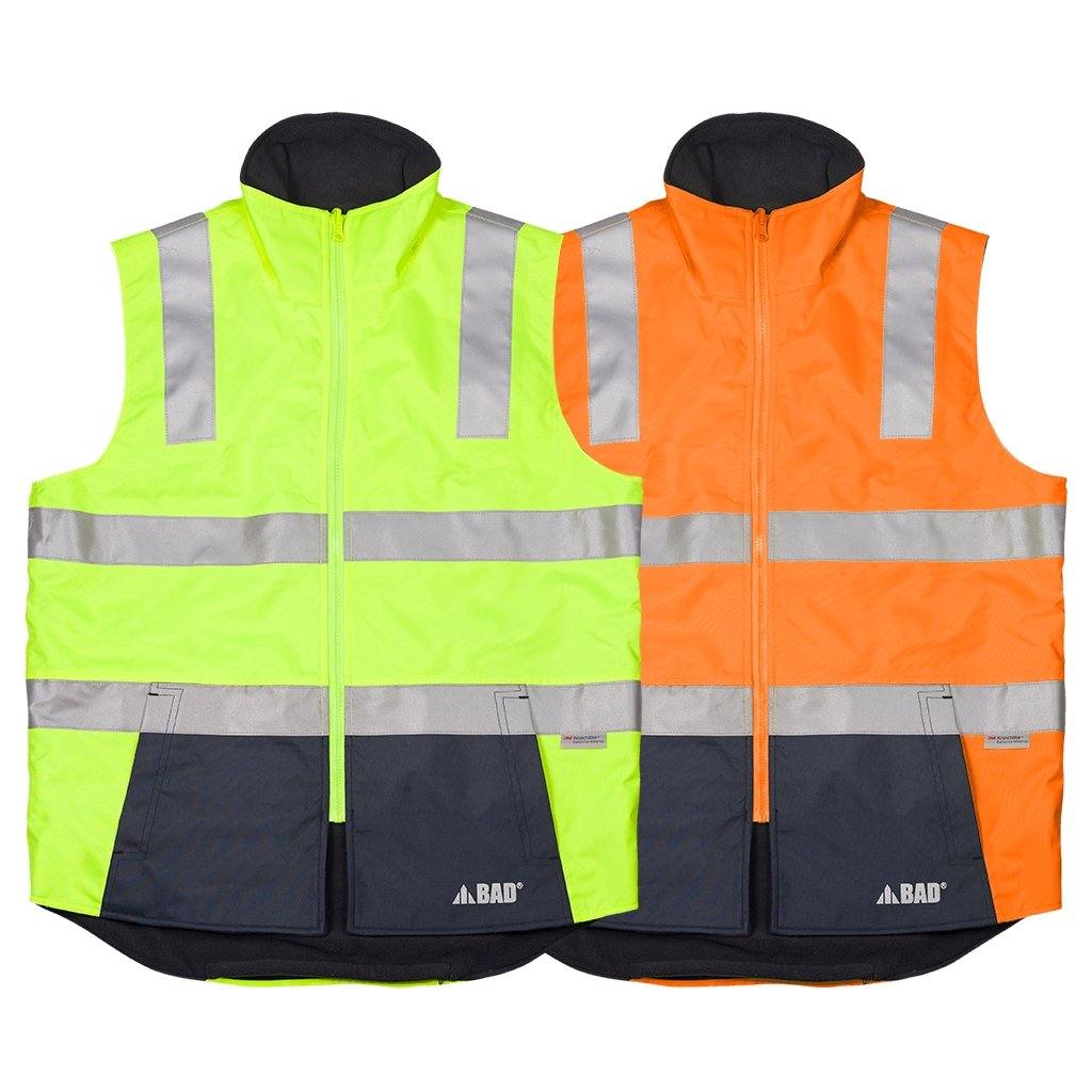 Waterproof Hi-Vis Reversible Vest with 3M R/Tape - BAD - Printibly