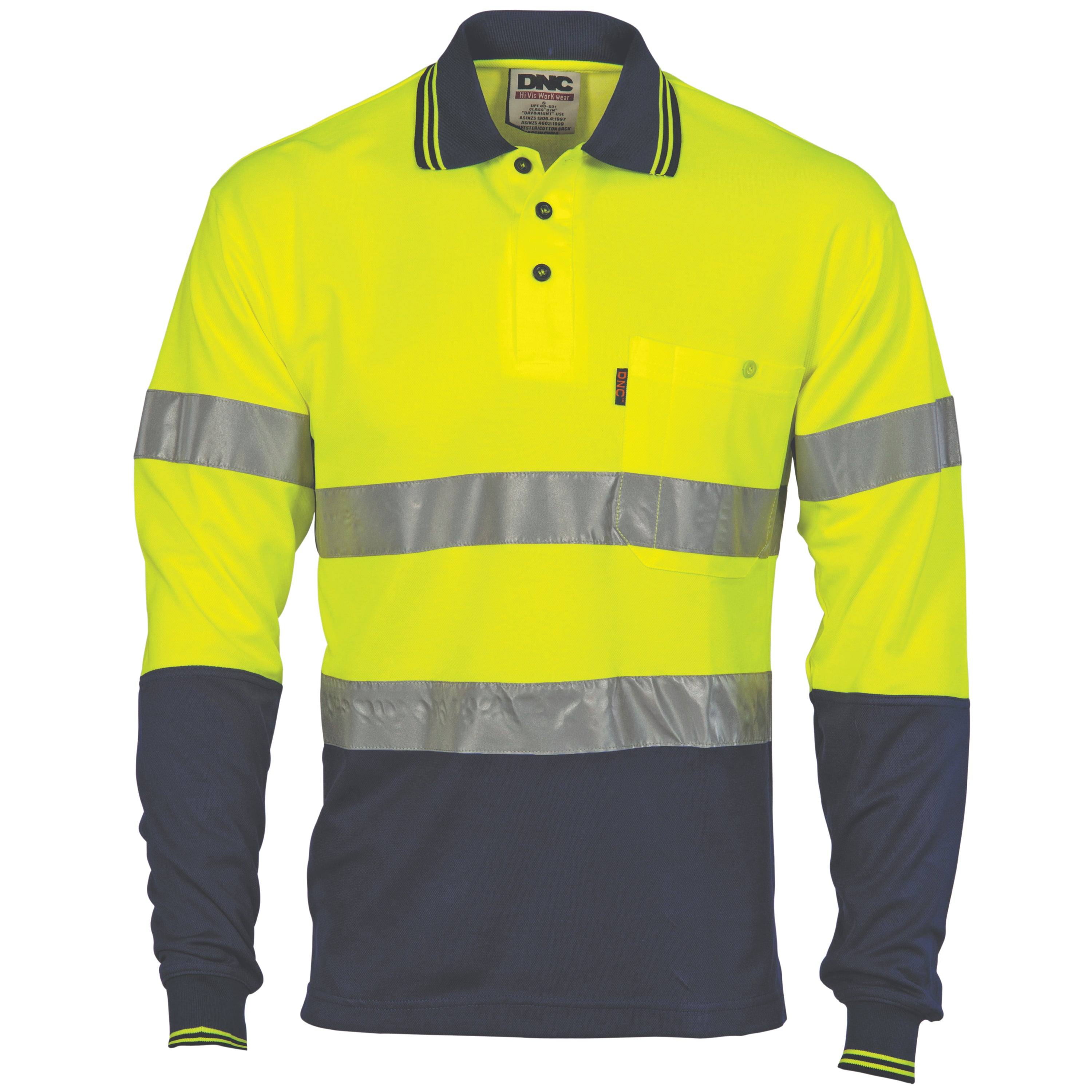 HiVis Two Tone Cotton Back L/S Polo 3718 - Printibly
