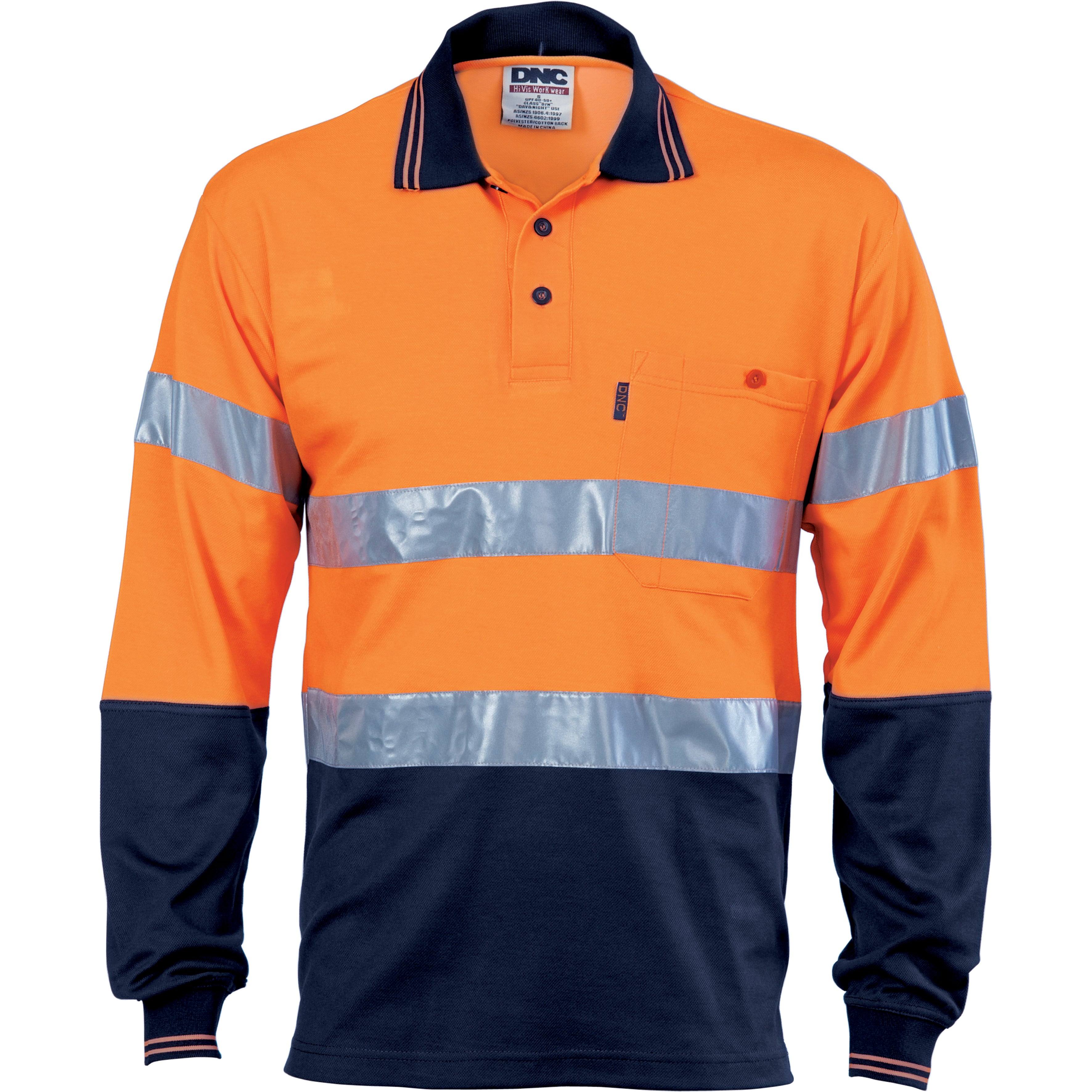 HiVis Two Tone Cotton Back L/S Polo 3718 - Printibly