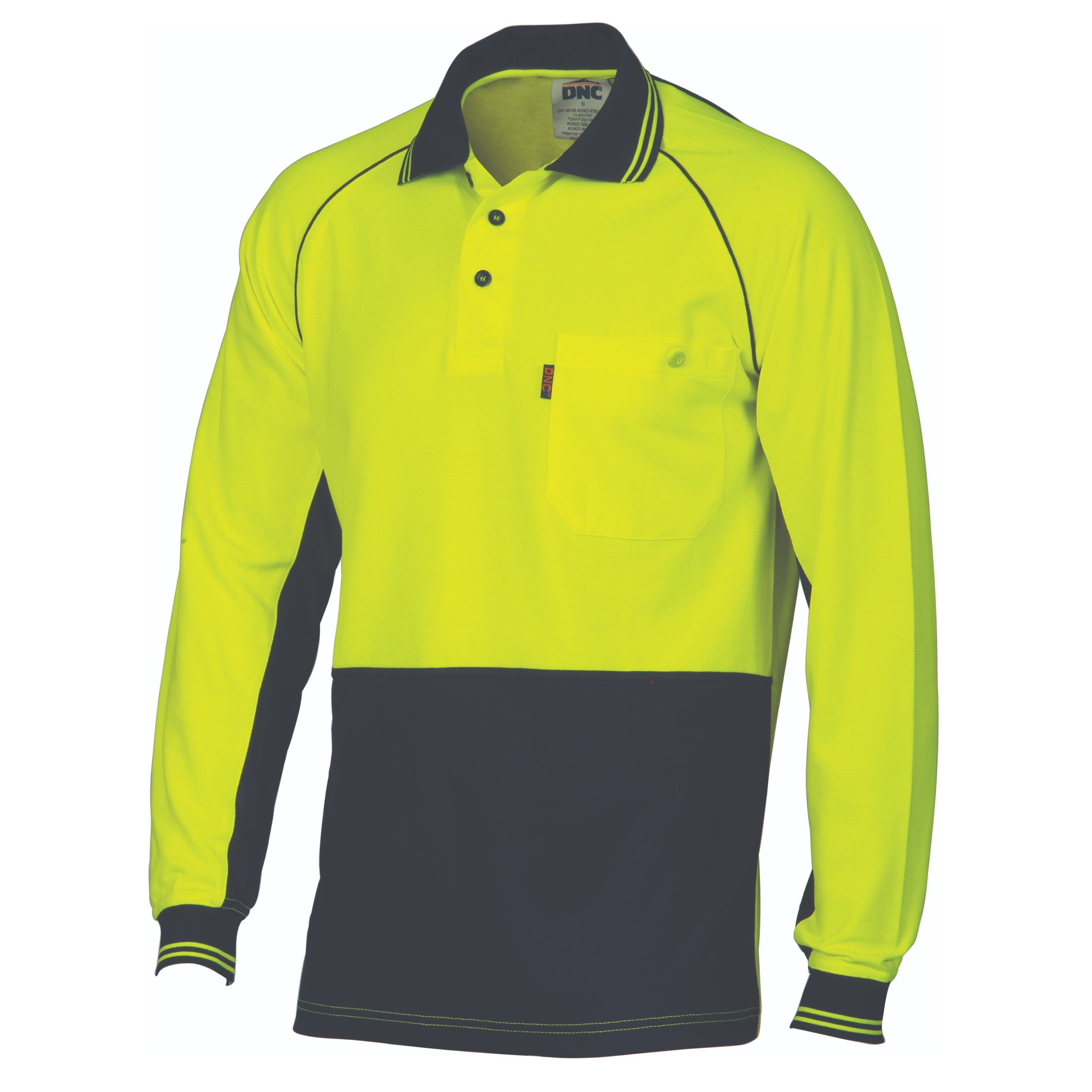 HiVis Cotton Backed Cool-Breeze Contrast Polo L/S 3720 - Printibly