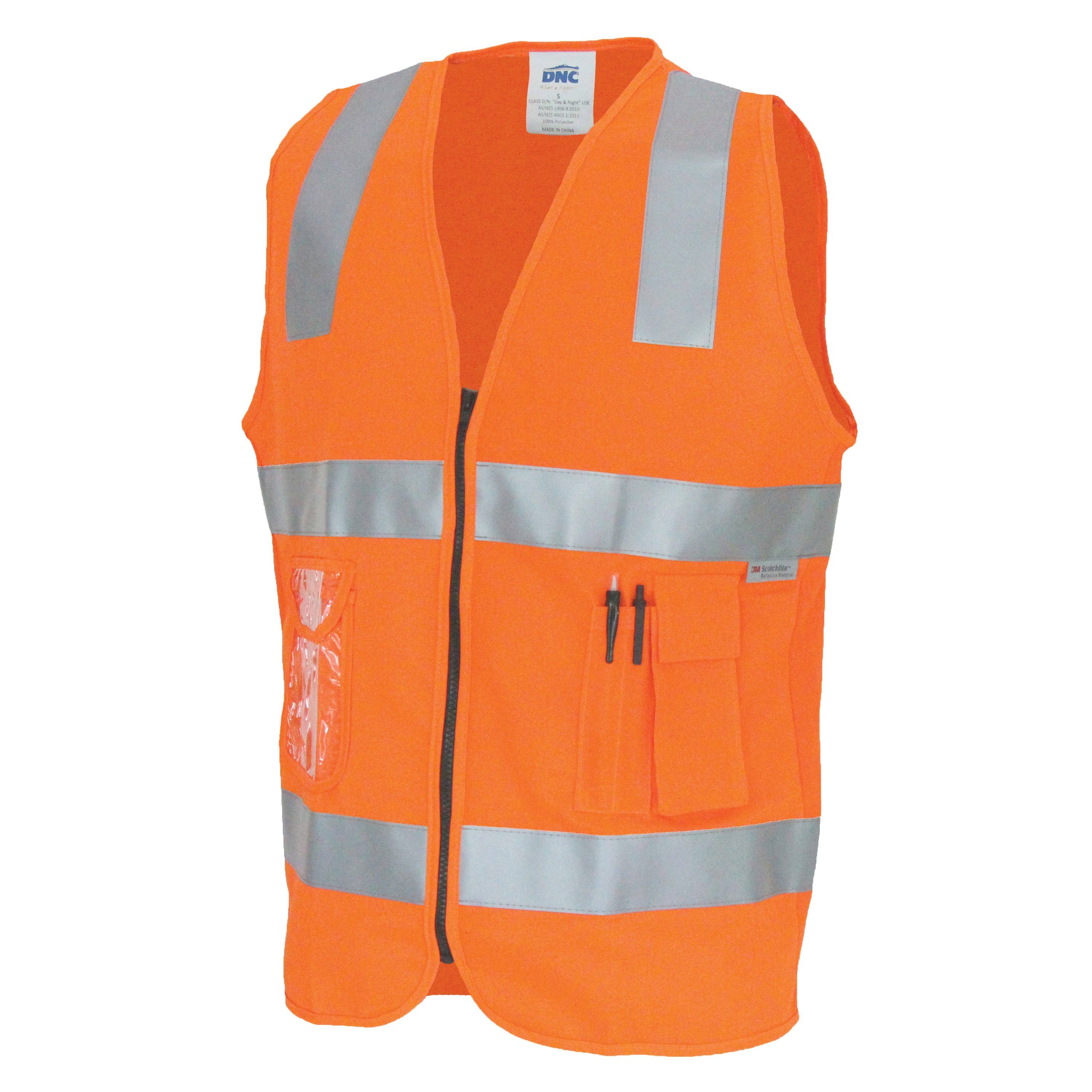 Safety Vest with ID Card & Phone Holder & Reflective 3807 - Printibly