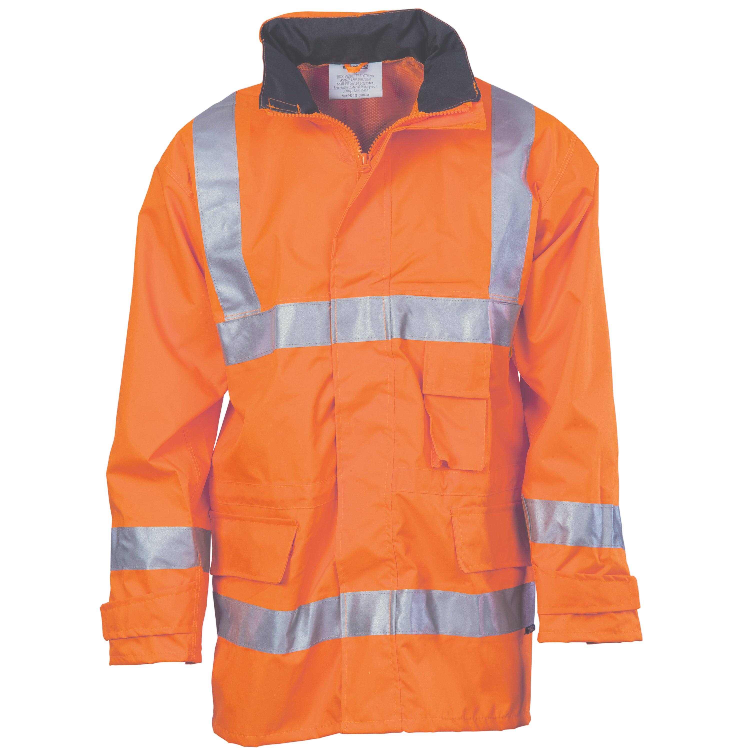 HiVis Breathable Rain Jacket With 3M R/Tape 3871 - Printibly