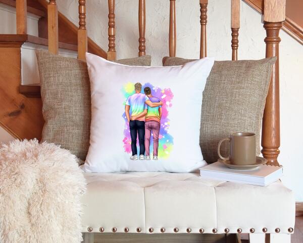 Personalised Male Couple Cushion - Printibly