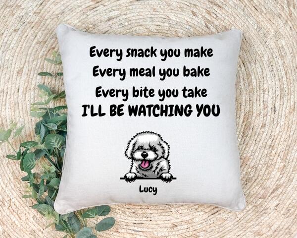 Personalised Dog Cushion Cover - I'll Be Watching You - Printibly
