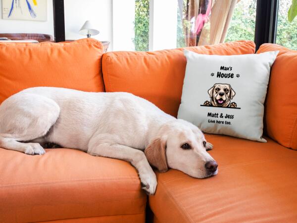 Personalised Dog Cushion Cover - Dog's House - Printibly