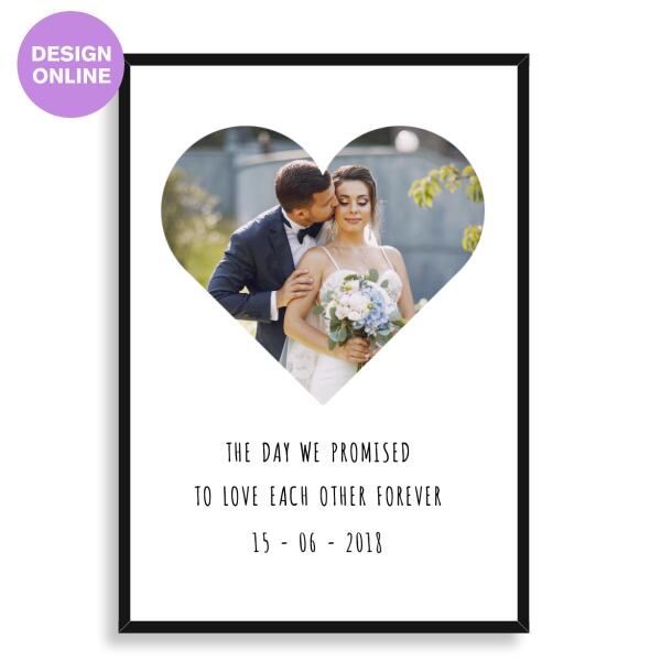 Heart Photo & Personalised Text Print - Printibly