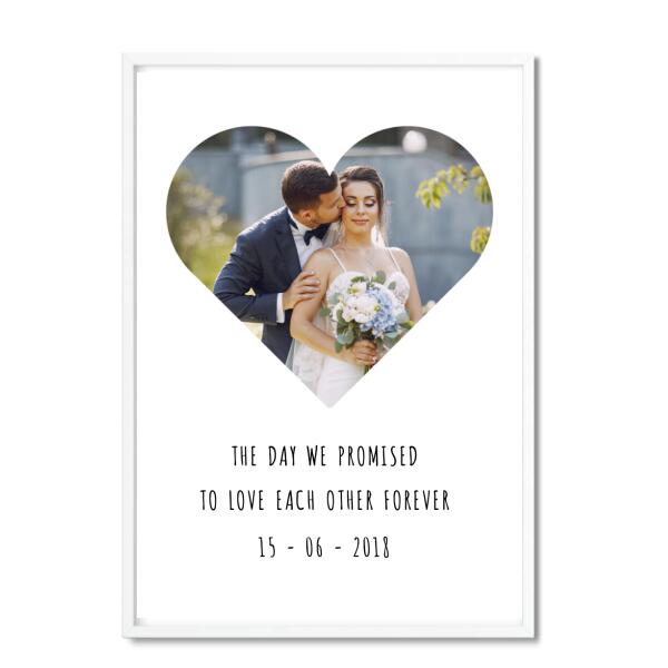 Heart Photo & Personalised Text Print - Printibly
