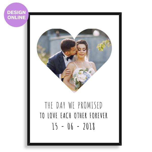 Heart Photo & Personalised Text Print - Printibly
