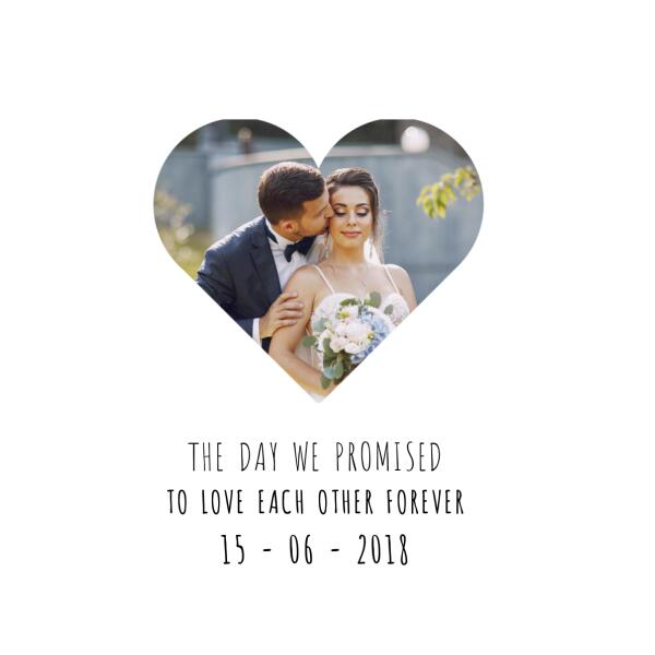 Heart Photo & Personalised Text Print - Printibly
