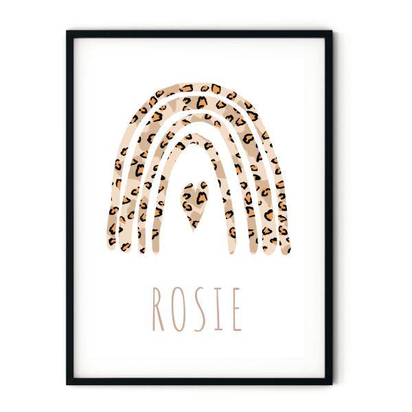 Soho Rainbow Leopard Print Name Art - Printibly