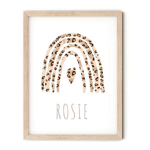 Soho Rainbow Leopard Print Name Art - Printibly