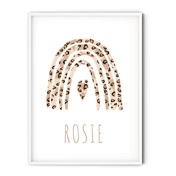 Soho Rainbow Leopard Print Name Art - Printibly