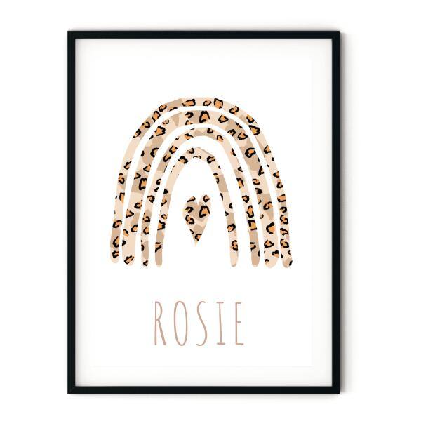 Soho Rainbow Leopard Print Name Art - Printibly