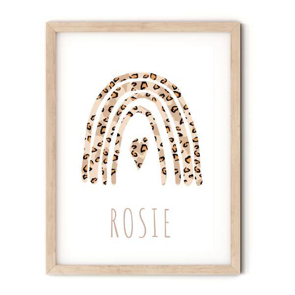 Soho Rainbow Leopard Print Name Art - Printibly