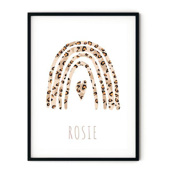 Soho Rainbow Leopard Print Name Art - Printibly