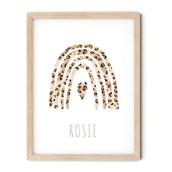Soho Rainbow Leopard Print Name Art - Printibly