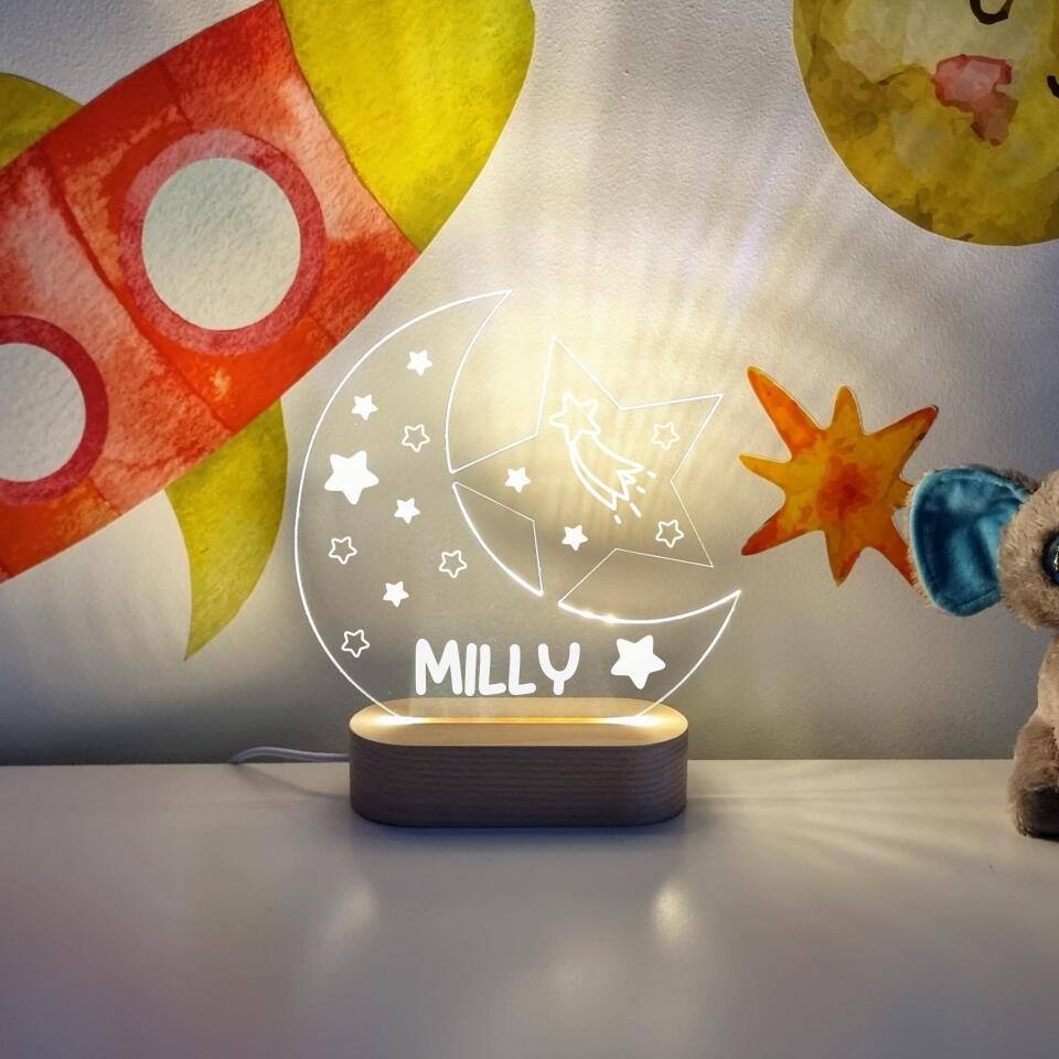 Star & Moon Kids Night Light LED Lamp - Printibly