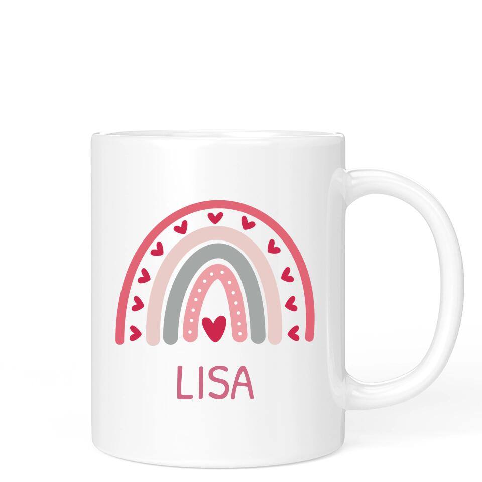 Soho Pink Rainbow Personalised Mug - Printibly
