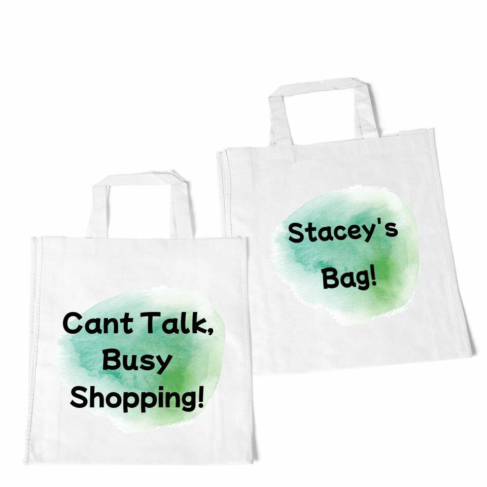 Tote Bag - Cant Talk, Busy Shopping - Printibly