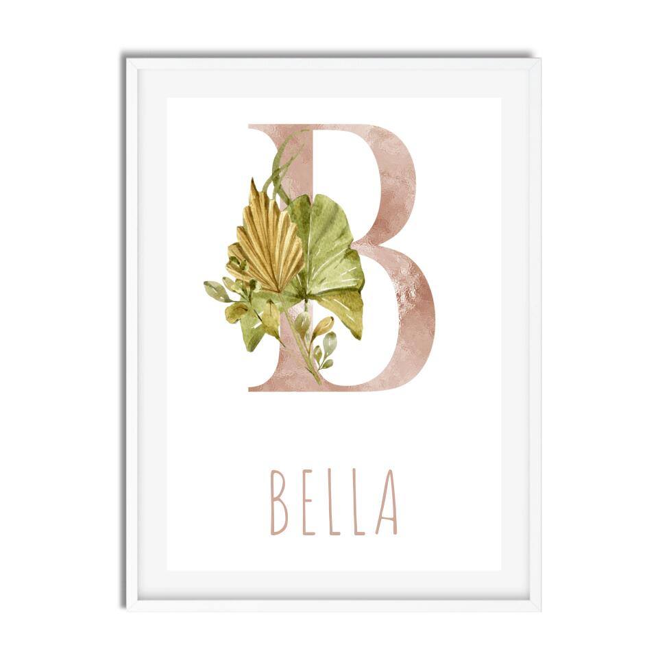 Watercolour Leaf Nursery Letters - Printibly