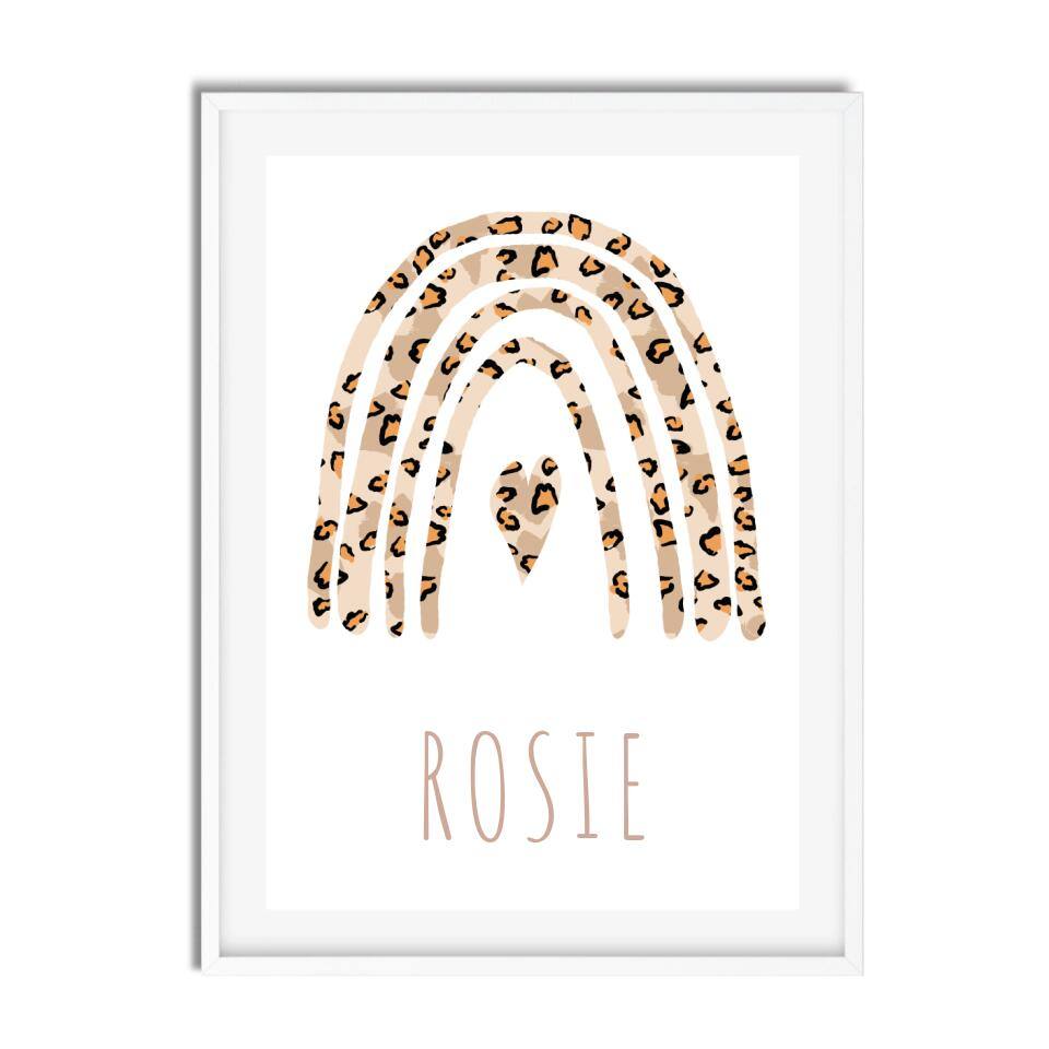Soho Rainbow Leopard Print Name Art - Printibly