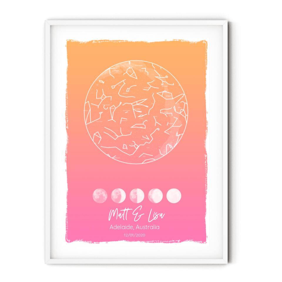 Custom Star Map - Moon Phase - Printibly