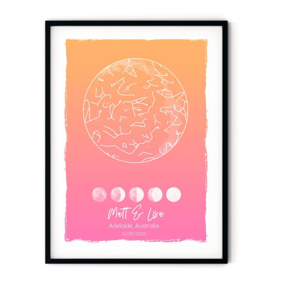 Custom Star Map - Moon Phase - Printibly