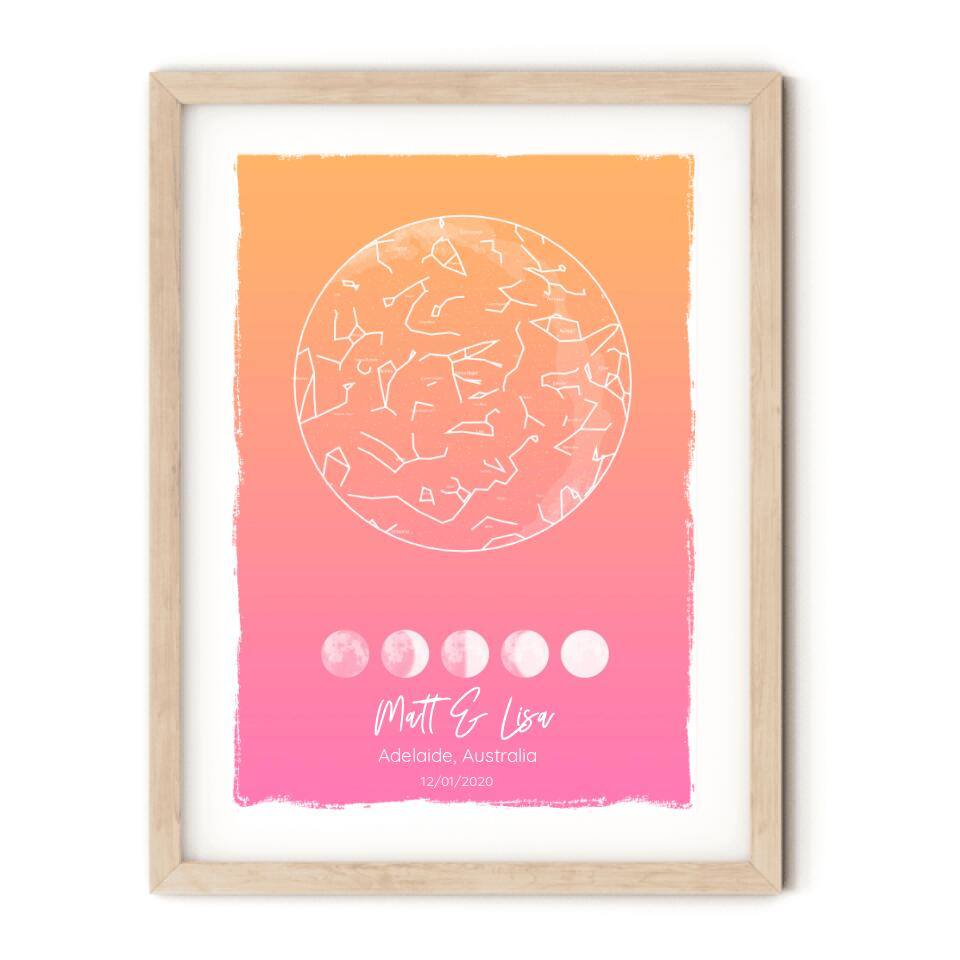 Custom Star Map - Moon Phase - Printibly