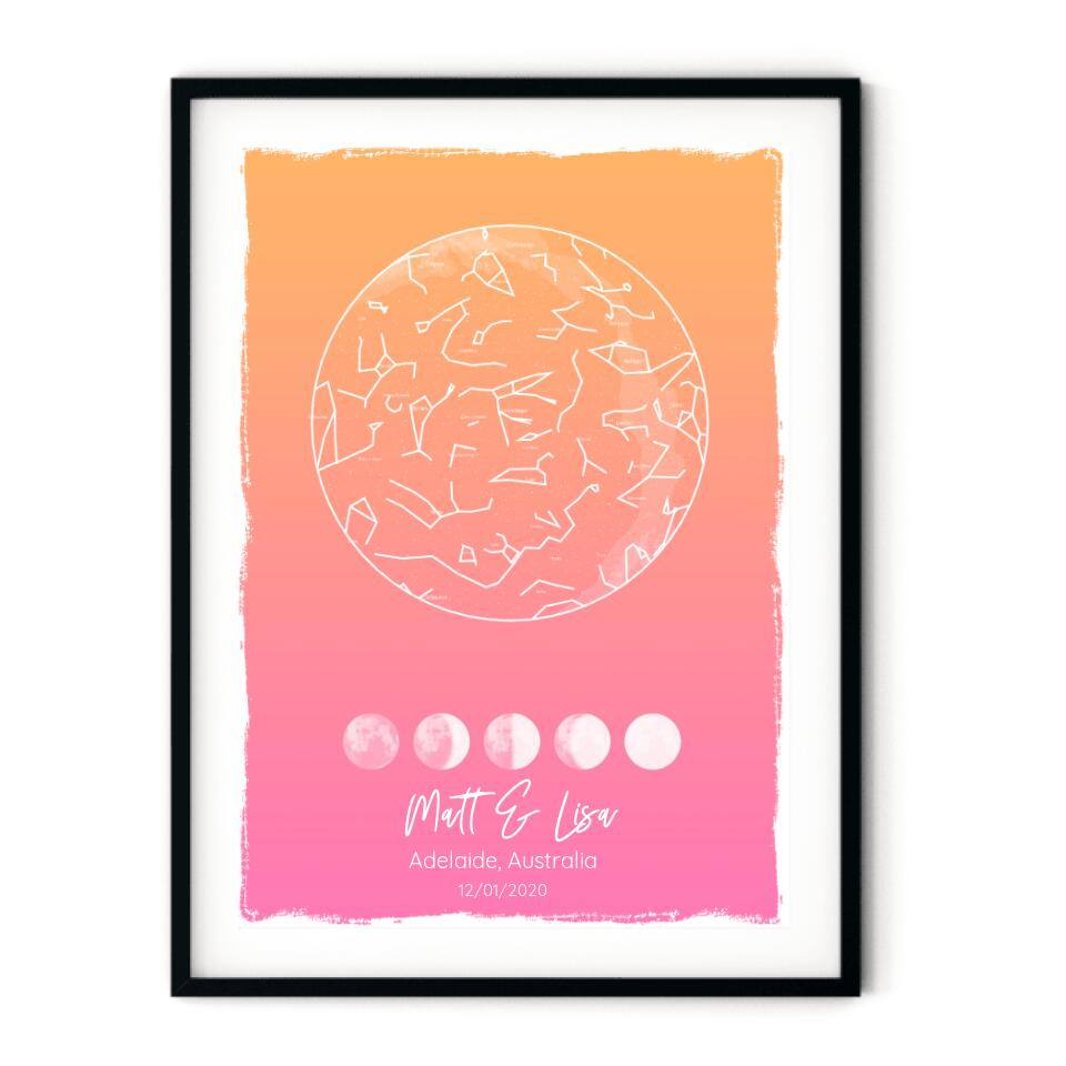 Custom Star Map - Moon Phase - Printibly