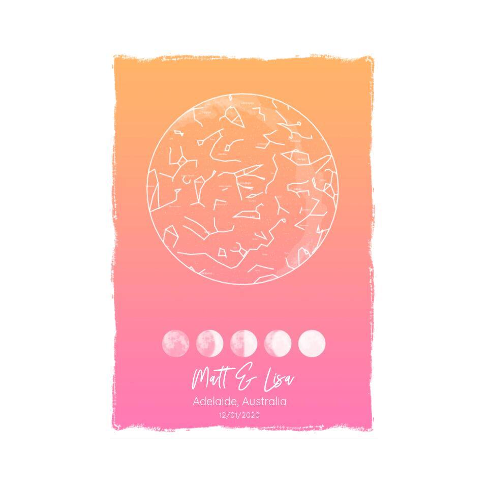 Custom Star Map - Moon Phase - Printibly