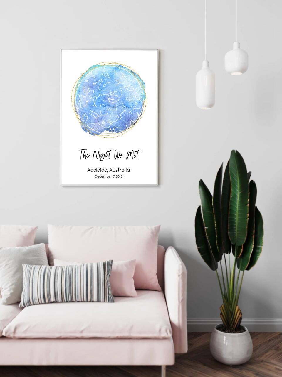 Custom Star Map Watercolour - Printibly