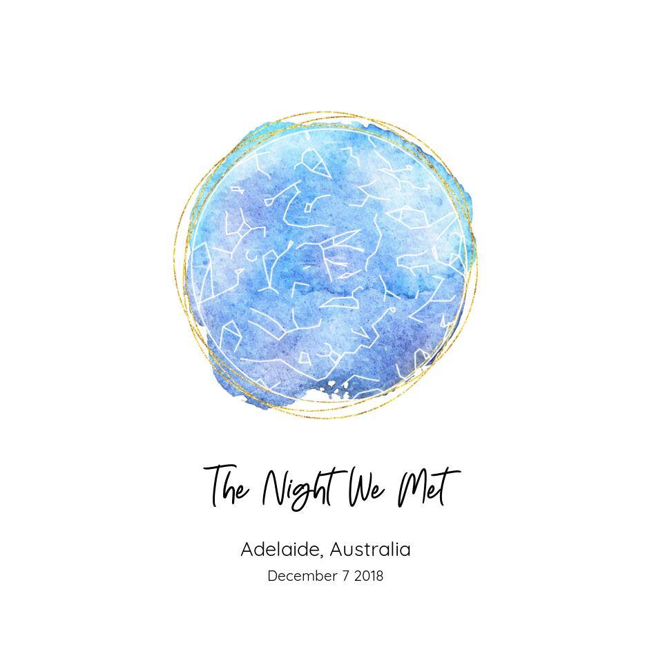 Custom Star Map Watercolour - Printibly