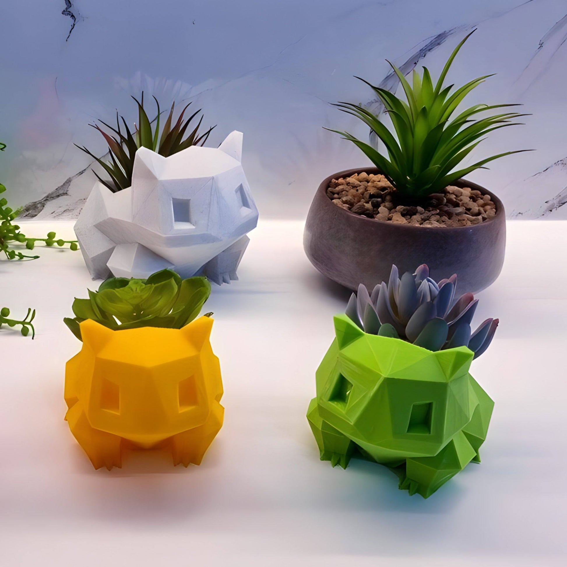 Low Poly Bulbasaur Pokemon Planter - Printibly