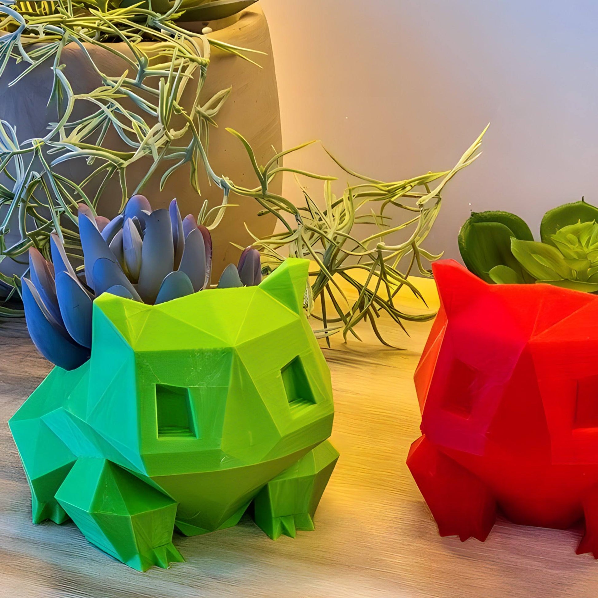 Low Poly Bulbasaur Pokemon Planter - Printibly