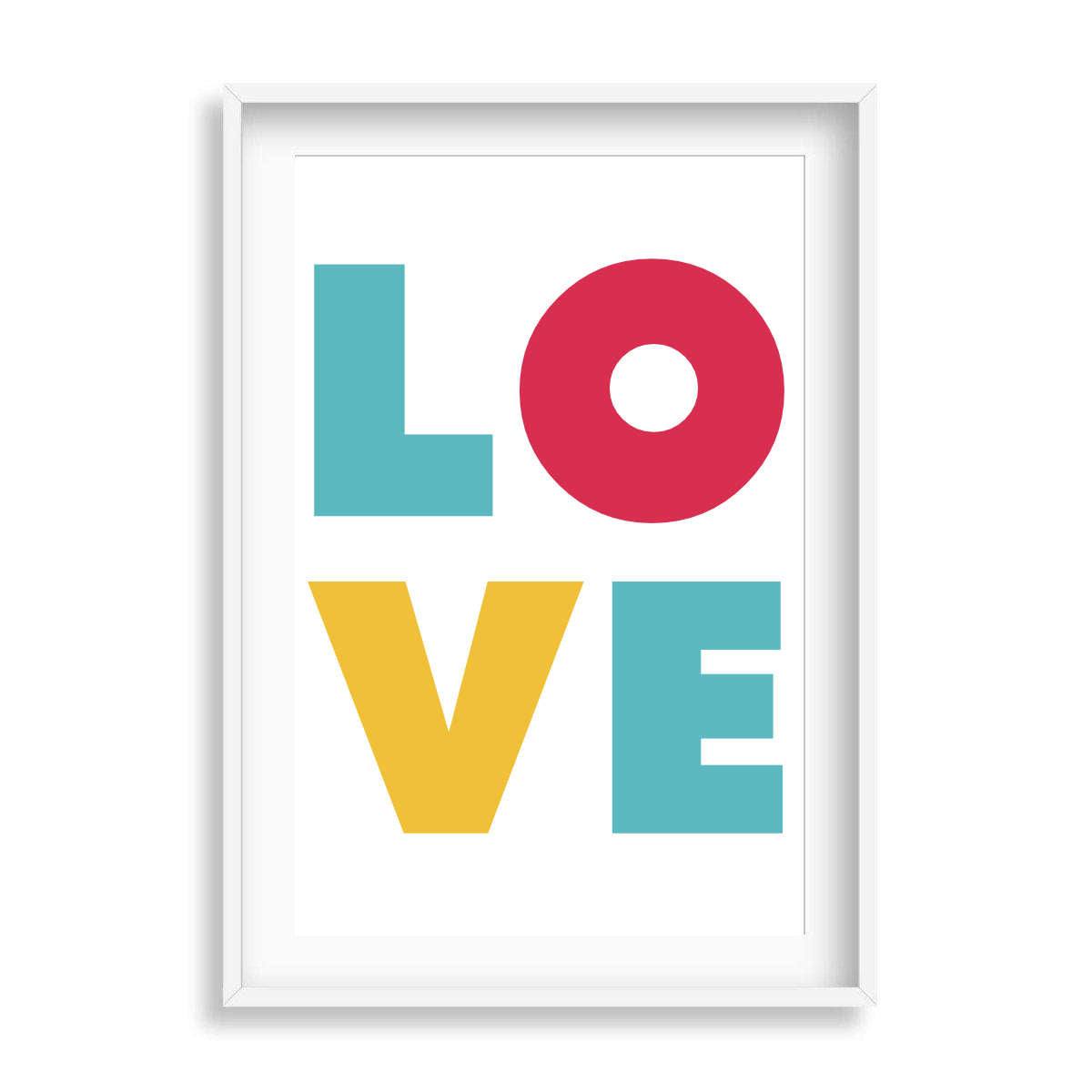 LOVE In Colour Bold Wall Print - Printibly