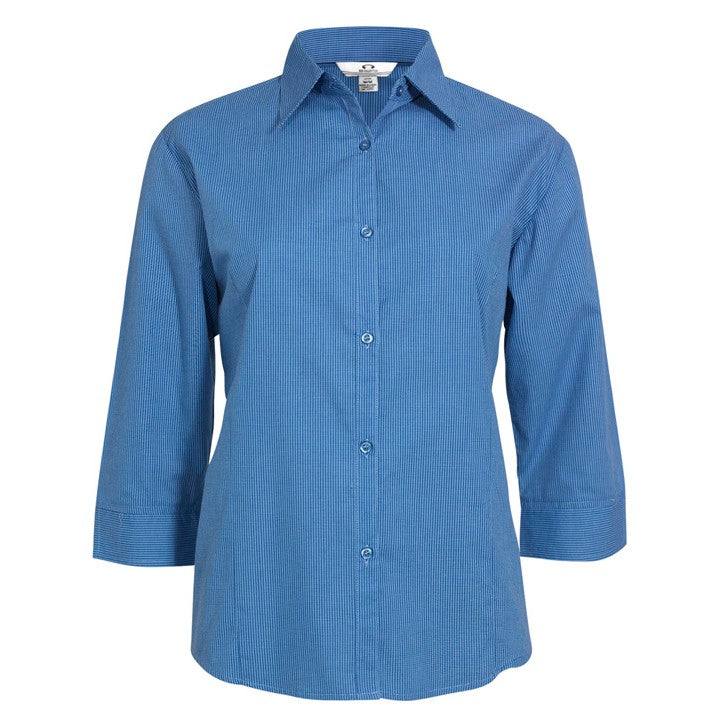 Micro Check Ladies Long Sleeve Shirt LB8200 - Printibly