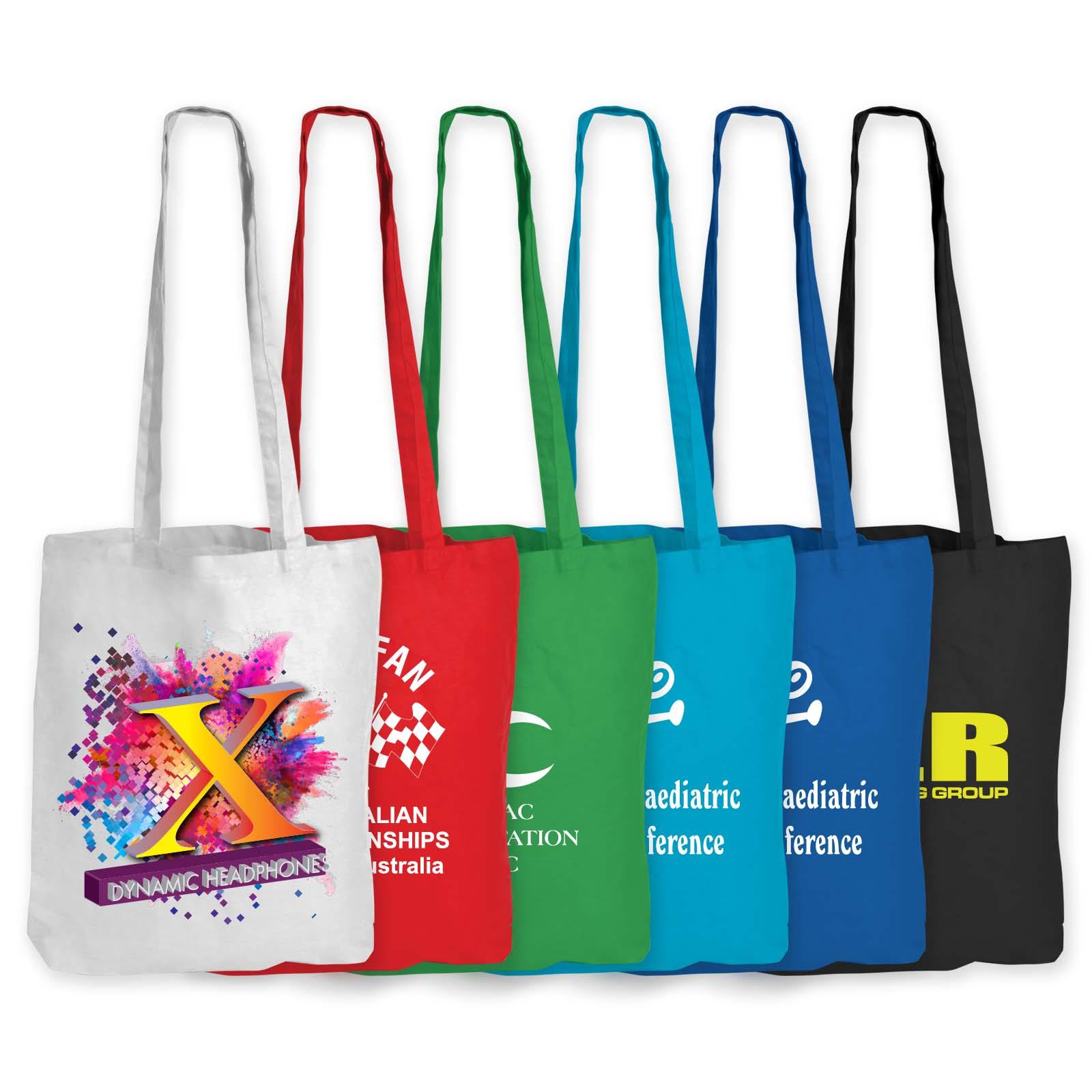 Coloured Cotton Long Handle Bag - Printibly