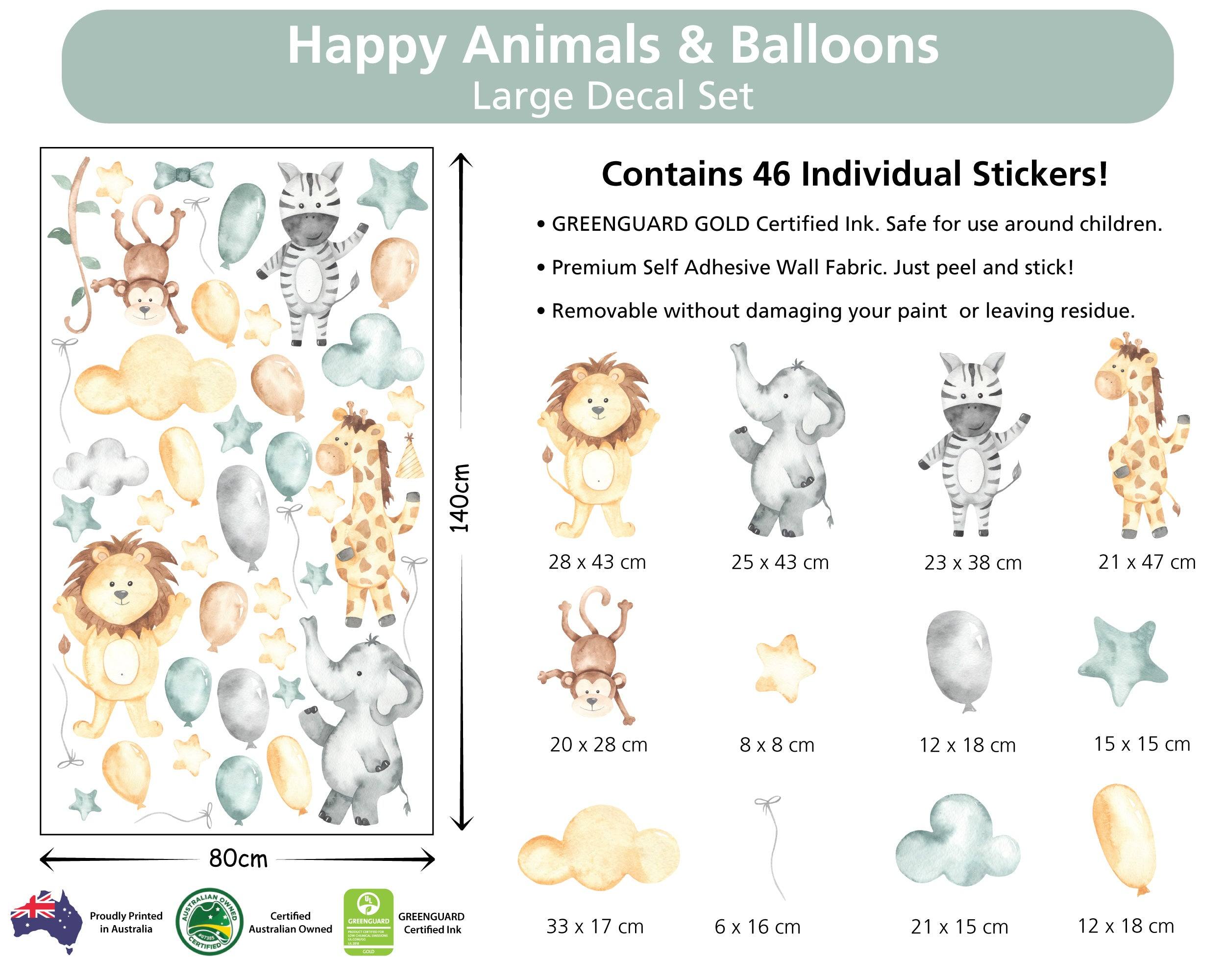 Balloon Animals Watercolour Decal - Printibly