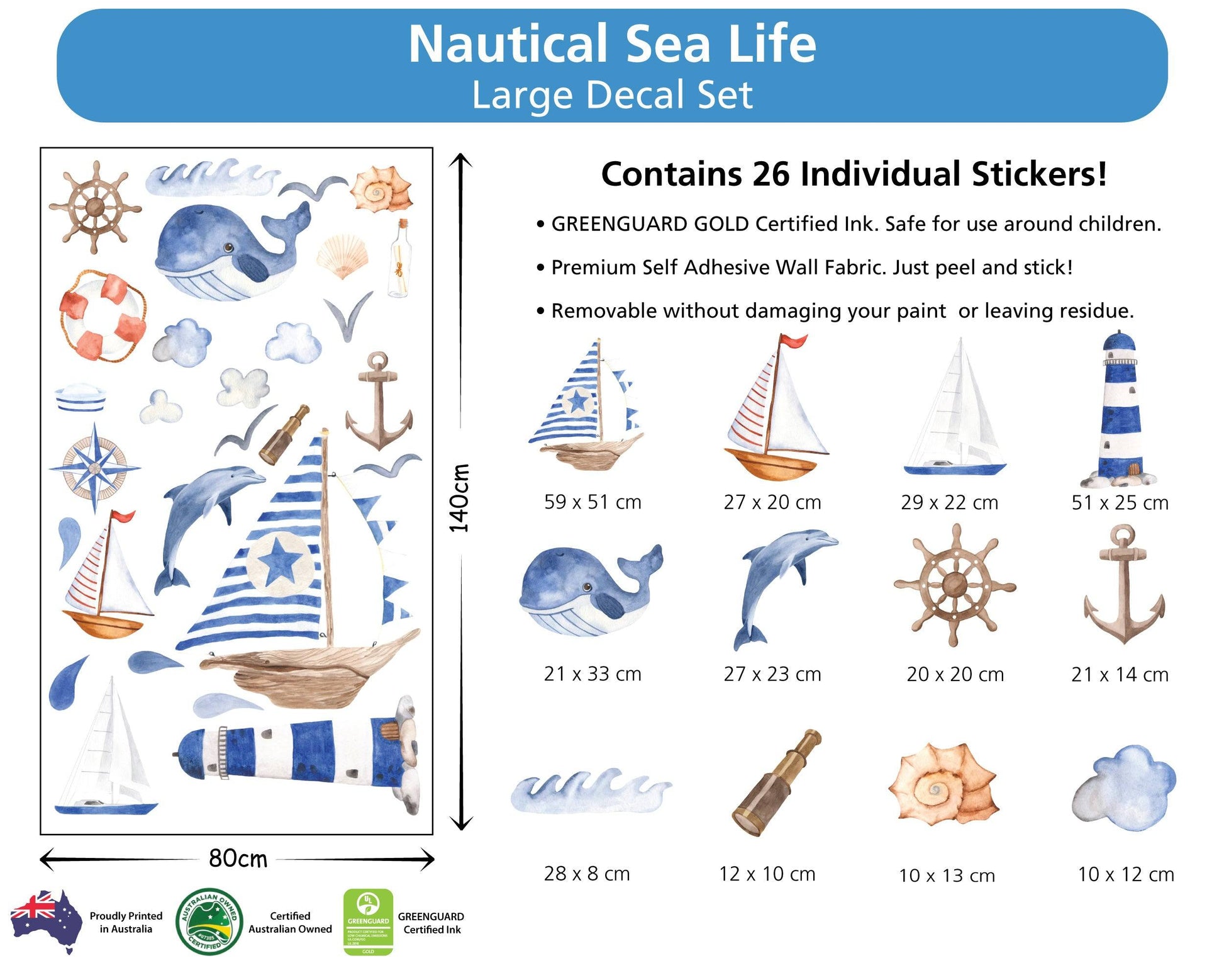 Nautical Waves Decal - Printibly