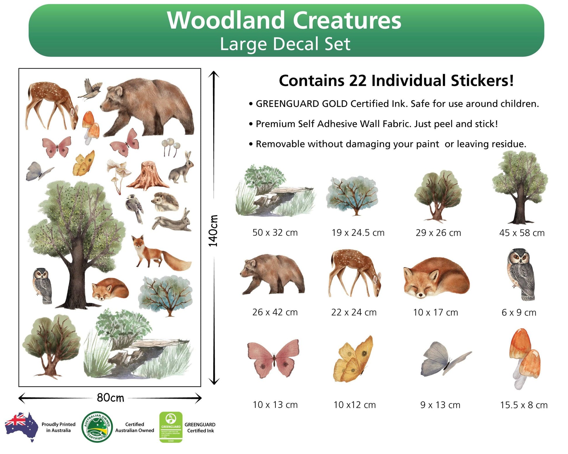 Woodland Watercolour Decal - Printibly