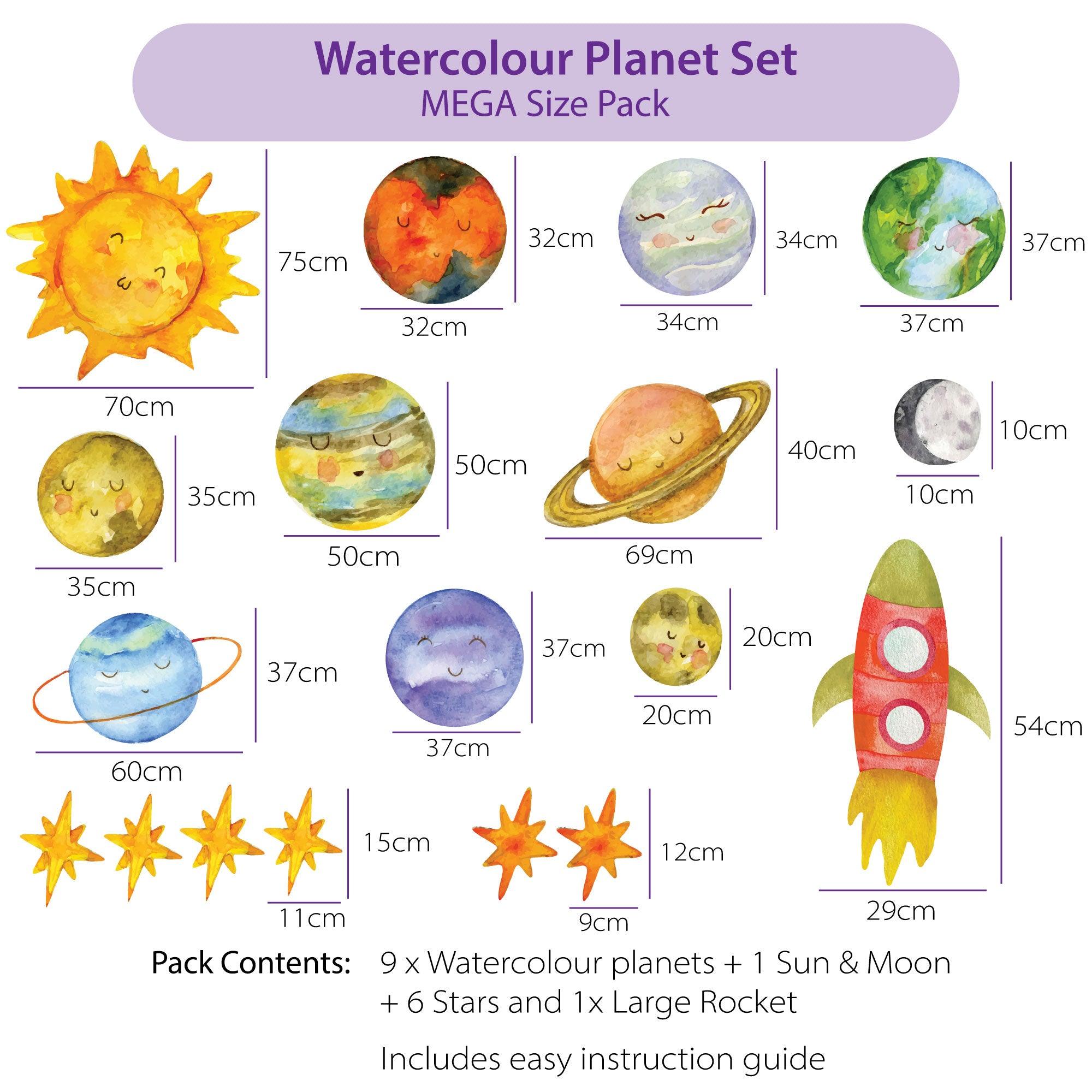 Solar System Baby Watercolour - Printibly