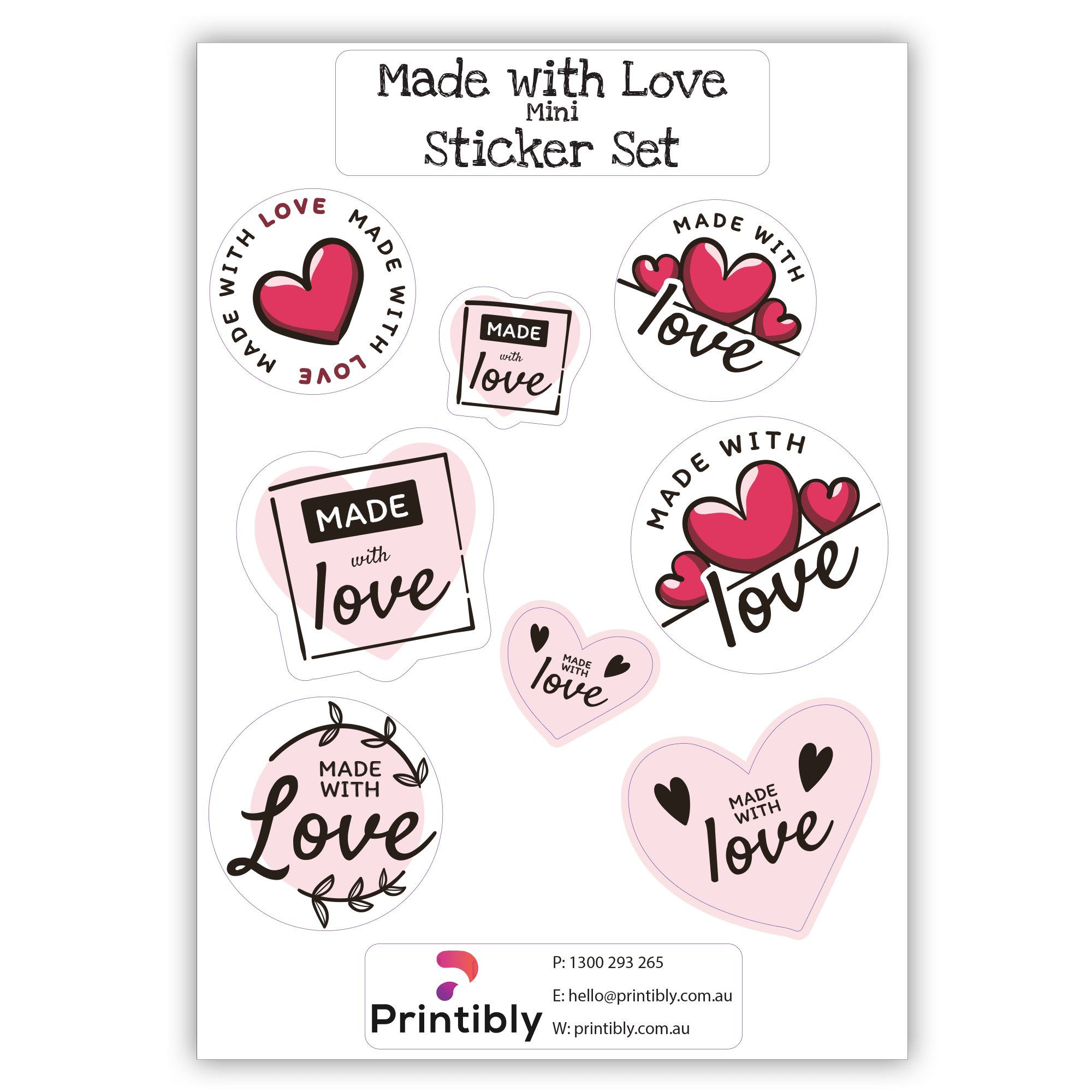 Mini Sticker Sets - A4 - Printibly