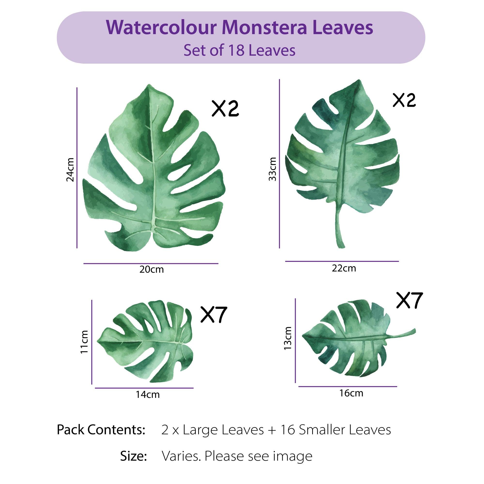 Watercolour Monstera Leaves Add On - Printibly