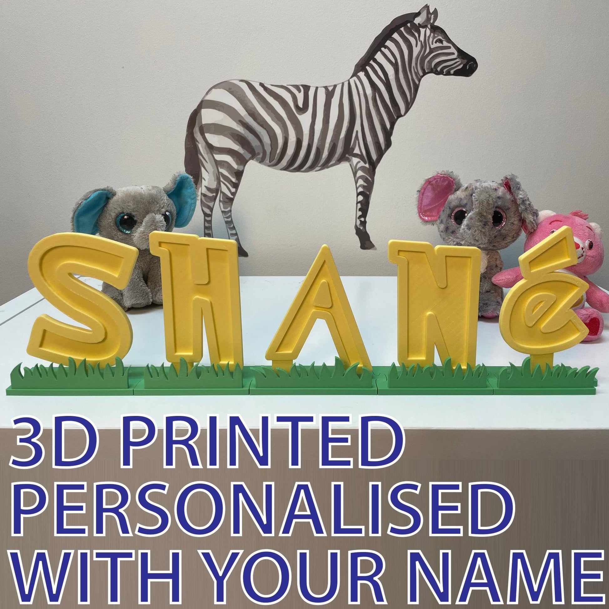 Monster Grass Style Name Plaque - 3D Printed - Printibly