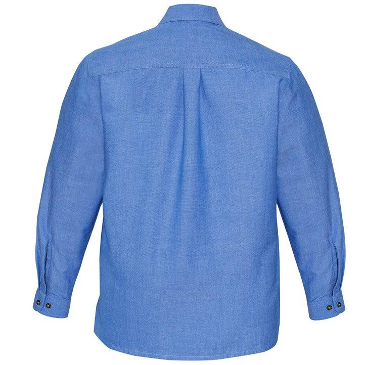 Chambray Mens Long Sleeve Shirt SH112 - Printibly