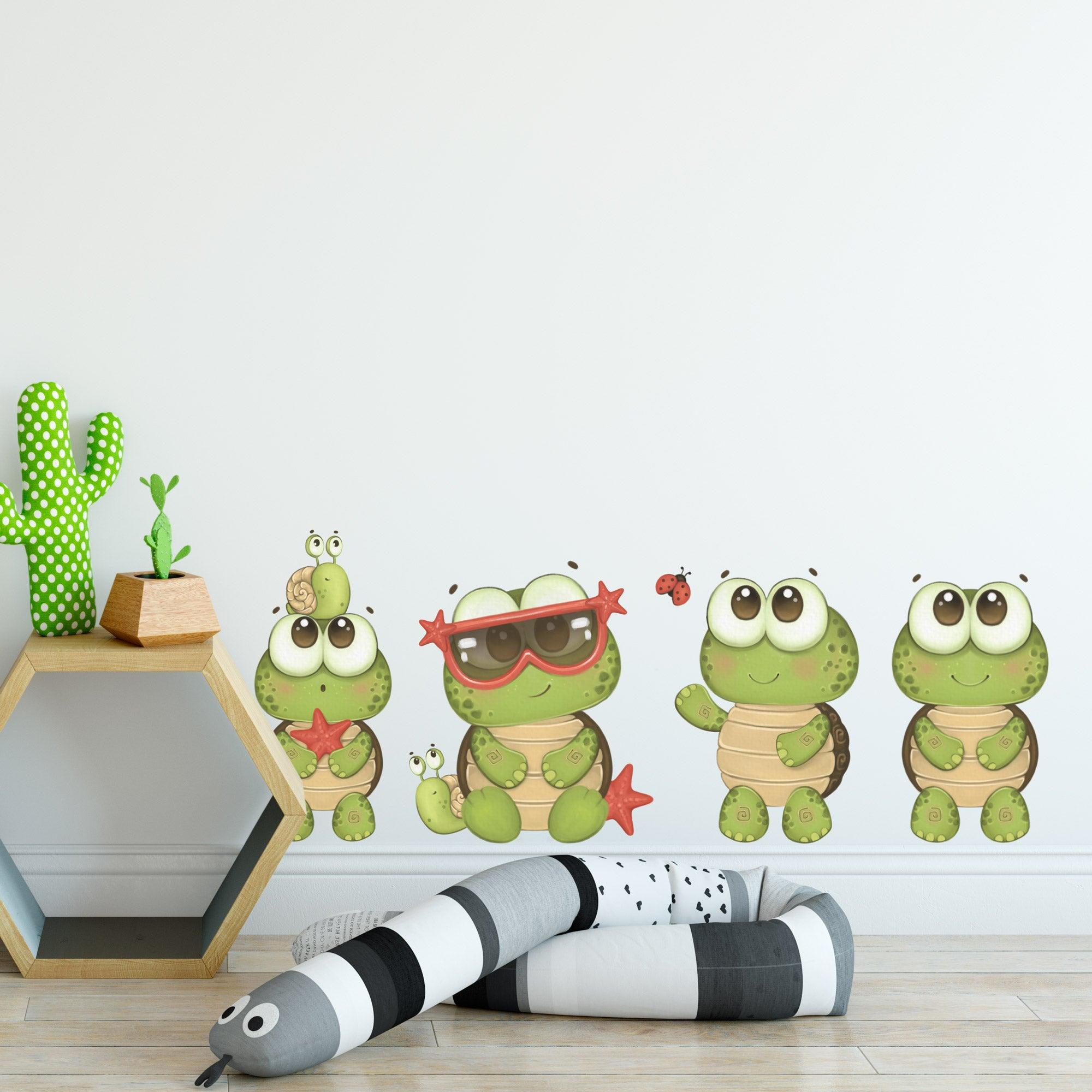 Curious Baby Turtles Wall Decal Set - Printibly