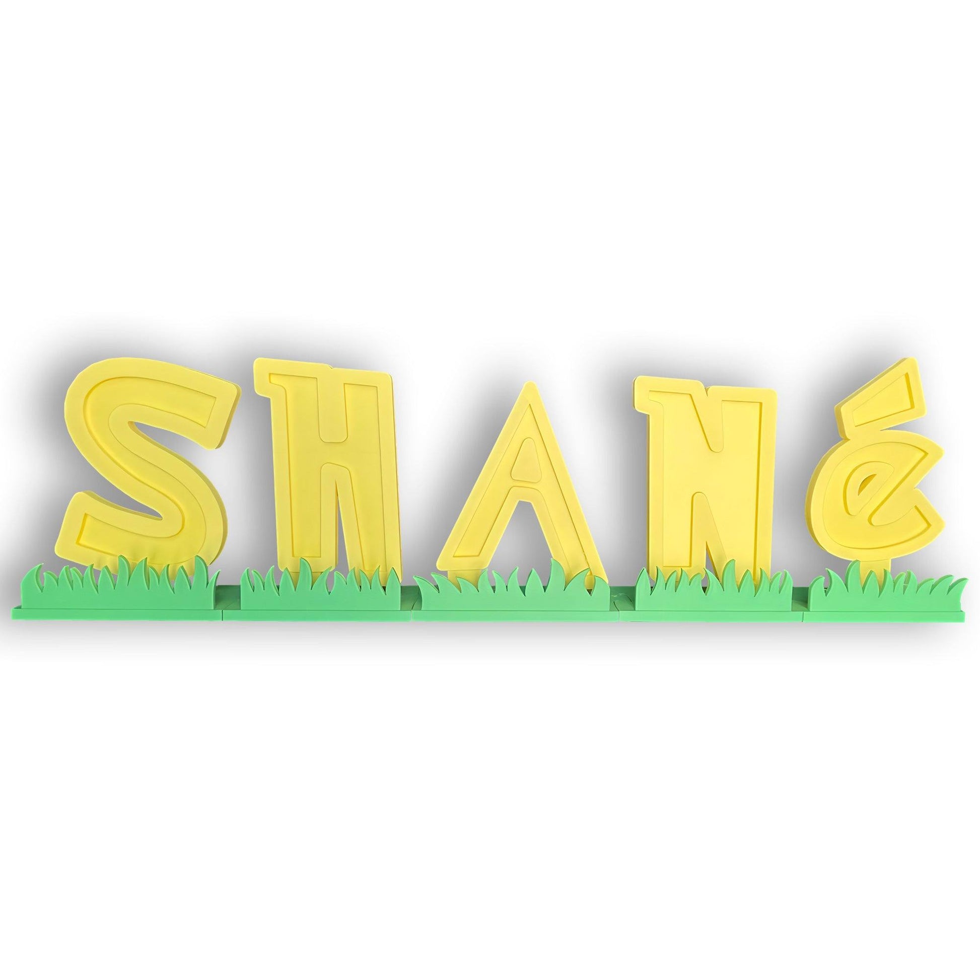 Monster Grass Style Name Plaque - 3D Printed - Printibly