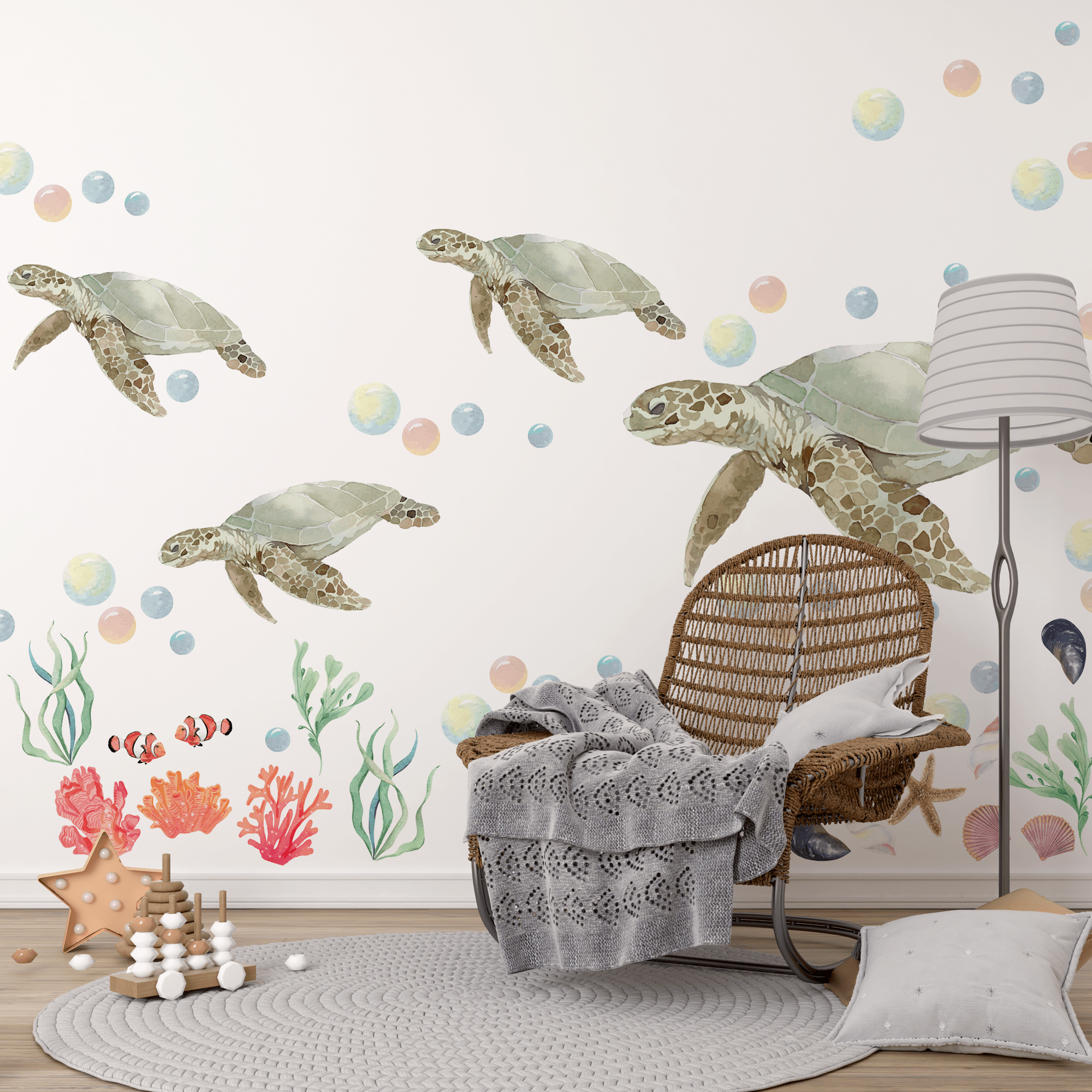 Turtle Watercolour Decals - Printibly