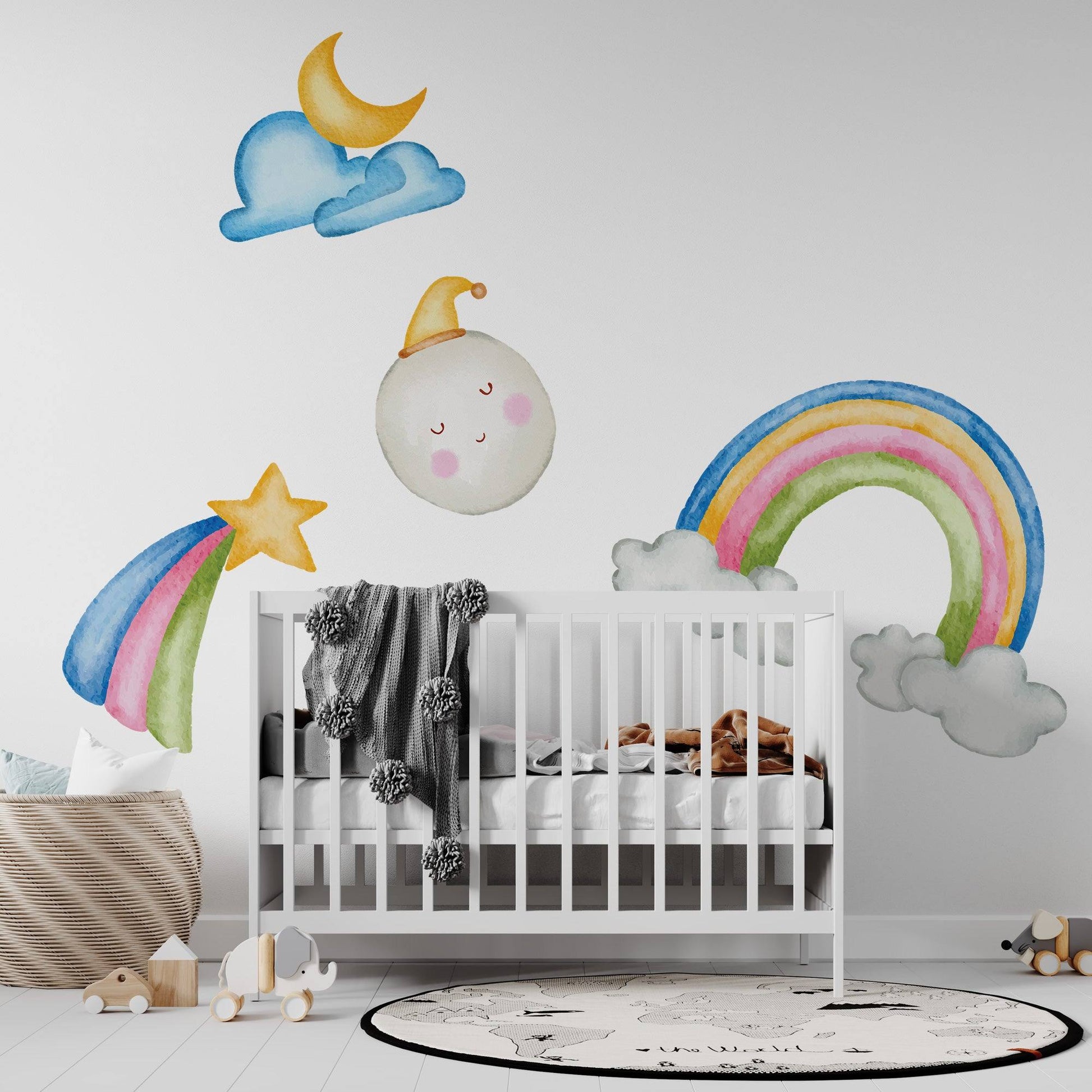 Rainbow & Moon Baby Decals - Printibly