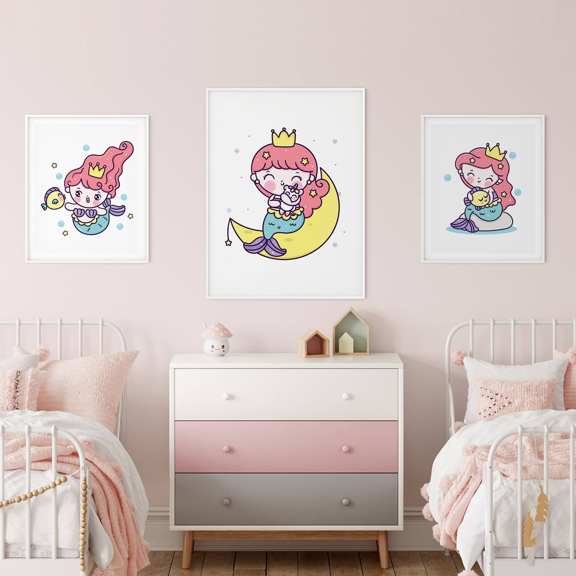 Mermaid Princess Wall Prints - Printibly